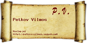 Petkov Vilmos névjegykártya